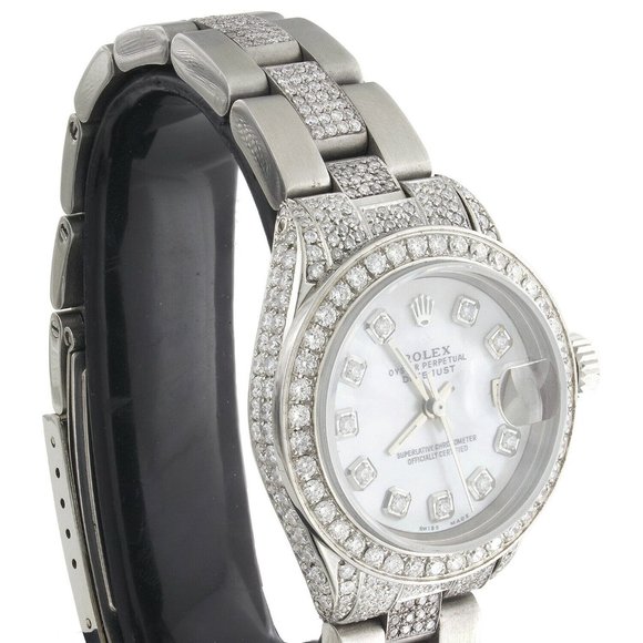 Women's Rolex 26mm 5CT Diamond Watch! Sale! Mint! With Rolex Box - Picture 8 of 10